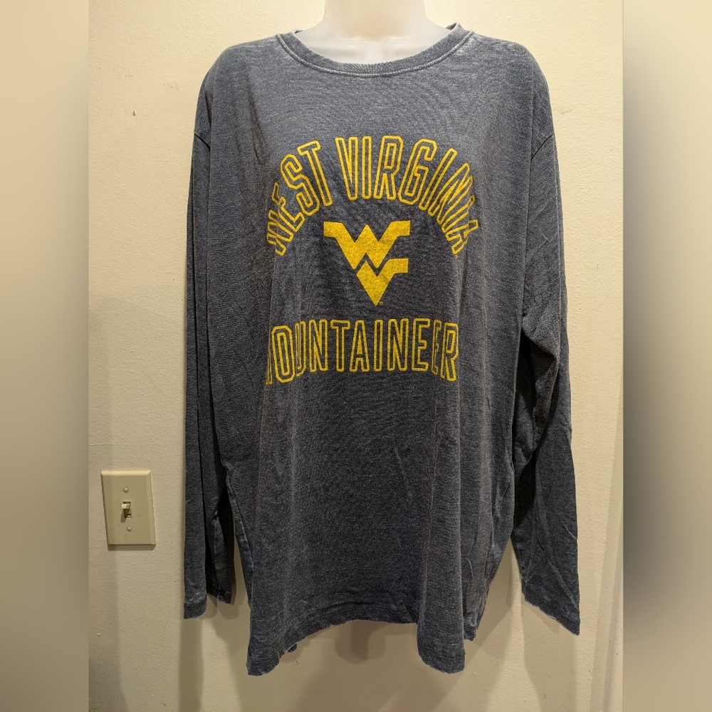 press Box West Virginia Mountaineers Gray Long Sleeve Shirt Size 2xl